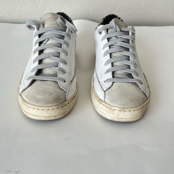 P448 John Low Top Distressed Lace Up Sneakers Size EU 37 US 6.5-7 - Picture 6 of 13